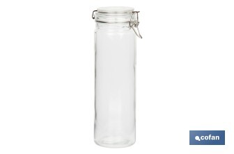 Set de 4 Frascos de Vidrio | Para Almacenamiento | Capacidad de 750 - 1150 - 1500 - 2100 ml - Cofan
