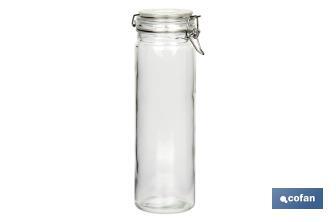 Set of 4 storage glass jars | 750-1,150-1,500-2,100ml Capacity - Cofan