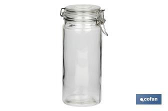 Set of 4 storage glass jars | 750-1,150-1,500-2,100ml Capacity - Cofan