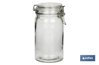 Set of 4 storage glass jars | 750-1,150-1,500-2,100ml Capacity - Cofan