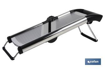 Stainless steel mandoline slicer | Size: 41.8 x 16.5 x 6.5cm | Cuts up to 6mm thick - Cofan