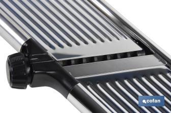 Stainless steel mandoline slicer | Size: 41.8 x 16.5 x 6.5cm | Cuts up to 6mm thick - Cofan
