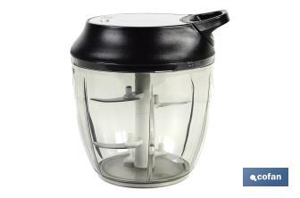 Manual food chopper | Fresh-keeping lid and mixer included | 900ml capacity | ABS, polypropylene and stainless Steel - Cofan