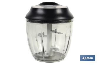 Manual food chopper | Fresh-keeping lid and mixer included | 900ml capacity | ABS, polypropylene and stainless Steel - Cofan