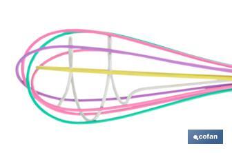 Batidor Varilla manual de polipropileno | Modelo Vergini | Color del Mango Morado y Varilla: Multicolor | Longitud 25 cm - Cofan