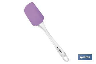 Silicone spatula | Vergini Model | Silicone head with clear nylon handle | 25cm in length - Cofan