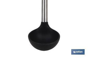 Cuchara Sopera Modelo Neige | Fabricada en Silicona con Mango Inox | Medida 32 cm | Resistente hasta 220ºC - Cofan