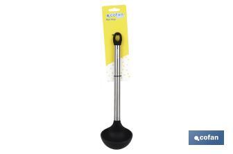Cuchara Sopera Modelo Neige | Fabricada en Silicona con Mango Inox | Medida 32 cm | Resistente hasta 220ºC - Cofan