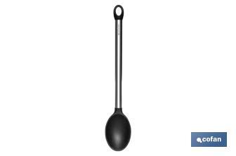 Colher de sopa modelo Neige I Silicone com cabo de aço inox I Medida 34 cm | Resistente até 220ºC - Cofan