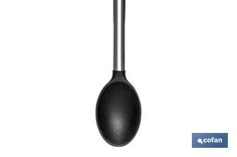 Cuchara de Cocina Modelo Neige | Fabricada en Silicona con Mango Inox. | Medida: 34 cm | Resistente hasta 220 °C - Cofan