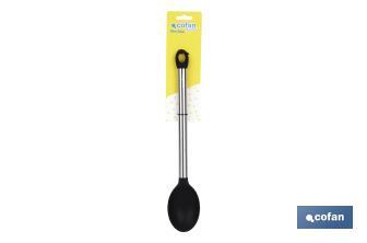 Colher de sopa modelo Neige I Silicone com cabo de aço inox I Medida 34 cm | Resistente até 220ºC - Cofan