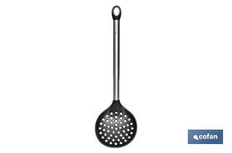 Skimmer spoon, Neige Model | Silicone with stainless steel handle | Size: 34cm | Resistance up to 220°C - Cofan