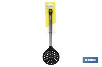 Espumadeira Rasa Modelo Neige I Silicone com cabo de aço inox I Medida 34 cm | Resistente até 220ºC - Cofan