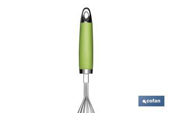 Batidor manual de Varillas Modelo Sena | Acero Inox. con mango ABS | Color Verde | Medida: 28,5 cm - Cofan