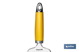 Tabua Corta Queijos Modelo Sena I Aço inox com cabo ABS amarelo Medida 22 cm - Cofan