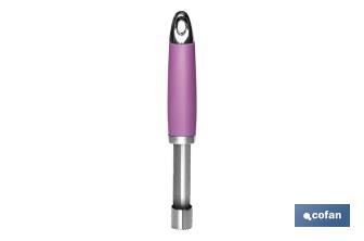 Descaroçador Modelo Sena I Aço inox com cabo ABS rosa Medida 21 cm - Cofan