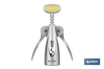 Corkscrew | Yellow or Black | Sena Model | Zinc Alloy | Size: 17 x 6.2 x 4.2cm - Cofan