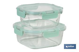 Set of 2 square food containers, Agatha Model - Cofan