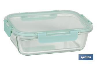 Set of 3 rectangular borosilicate glass food containers | Agatha Model | 640-1,040-1,520ml Capacity - Cofan