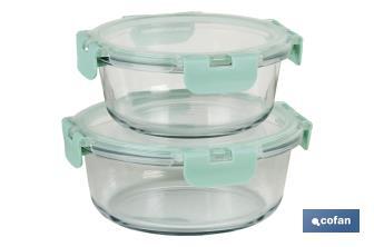 Set de 2 Fiambreras Redondas de Borosilicato | Modelo Aghata | Capacidad 620-950 ml - Cofan