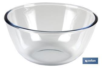 Set de 2 Saladeiras Redondas de vidro Borosilicato Modelo Baritina I Capacidade: 800 ml - 2700 ml | Medidas 15 x 8 cm - Cofan
