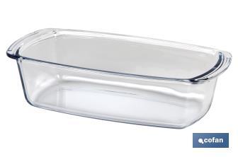 Teglia ovale di vetro borosilicato Modello Baritina | Capacità: 1800 ml | Peso: 800 g - Cofan