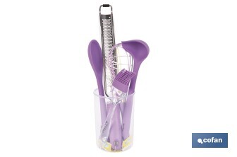 Set de 6 utensilios morados de la gama Vergini - Cofan