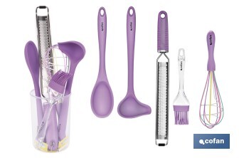 Set de 6 utensilios morados de la gama Vergini - Cofan