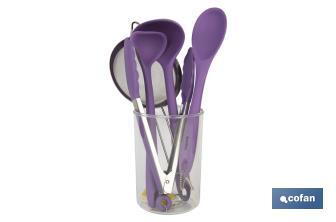 Conjunto de 6 utensílios roxos para confeitaria da gama Vergini - Cofan