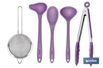 Set de 6 utensilios morados para cocina de la gama Vergini - Cofan