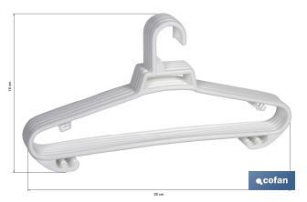 Set of 6 plastic cloth hangers | Non-slip hangers | Several colours | Size: 38 x 18cm - Cofan