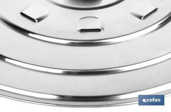 Aluminium lid with steam vents and ABS knob - Cofan