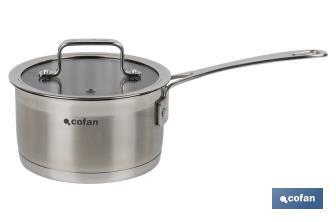 Stainless-steel saucepan | Capacity: 1.7 litres | Lid included | Cadenza Model - Cofan