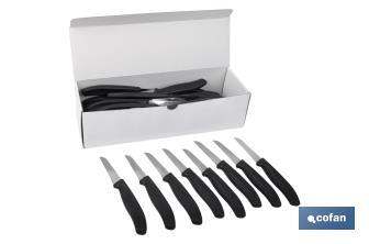 Cuchillo de Recolección pico pato | Pack de 50 Unidades | Medida de la hoja 6,5 cm | Mango de Color negro - Cofan