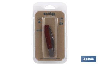 Drop point blade pocket knife | Blade size: 8cm| Brown | Stainless-steel blade - Cofan