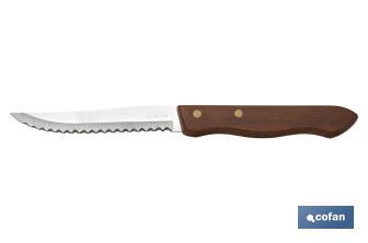 Wood handle knives | Pack of 6 pieces | Blade of 10cm - Cofan