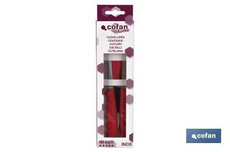 Pack of 3 paring knives | Blade of 10cm | Available in three colours to choose from - Cofan