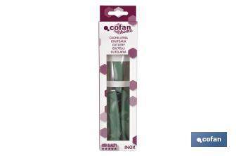 Pack of 3 paring knives | Blade of 10cm | Available in three colours to choose from - Cofan