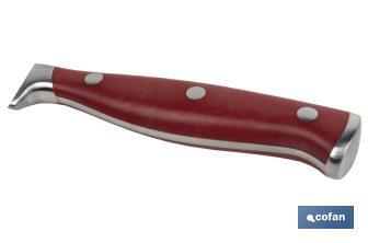 Cuchillo de Verduras con forjado francés | En Color Rojo | Medida de la hoja de 13 cm - Cofan