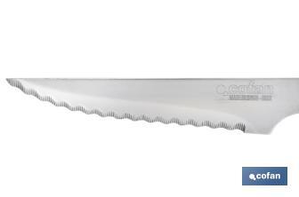Pack of 3 steak knives | Micro-serrated blade of 10cm | Walnut wood-effect handle - Cofan