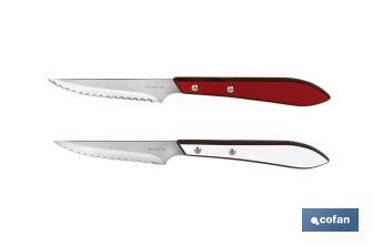 Pack of 3 knives | Micro-serrated blade of 10cm | Available in 2 colours - Cofan