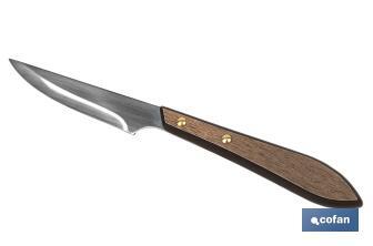 Pack of 3 steak knives | Blade with straight edge of 10cm | Walnut wood-effect handle - Cofan