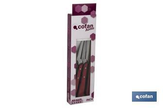 Pack of 3 knives | Blade of 10cm | Available in 2 colours - Cofan