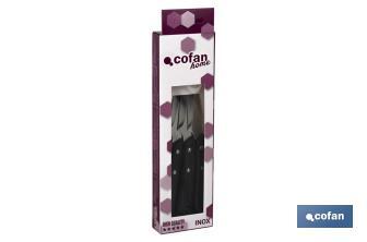 Pack de 3 Facas | Folha de Fio de 10 cm | Em negro - Cofan