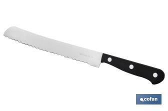 Bread knife | Saffron Model | Blade size: 20cm | Stainless-steel blade | Polyoxymethylene handle | Black - Cofan