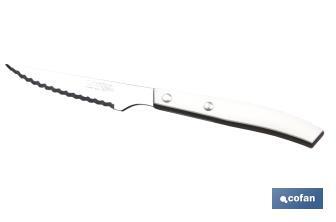 Pack de 6 cuchillos Chuleteros | Color Blanco | Hoja de Acero Inox. | Hoja de 110 mm - Cofan
