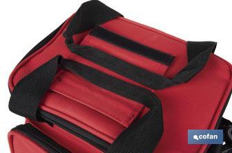 Nevera portátil porta alimentos | Bolsa isotérmica | Correa ajustable | Color: rojo | Medidas: 23 x 17 x 18 cm - Cofan