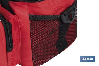 Nevera portátil porta alimentos | Bolsa isotérmica | Correa ajustable | Color: rojo | Medidas: 23 x 17 x 18 cm - Cofan