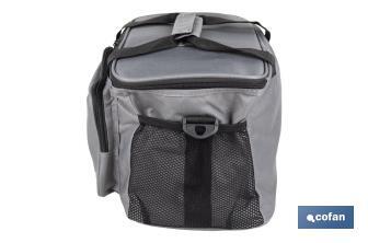 Nevera portátil porta alimentos | Bolsa isotérmica | Correa ajustable | Color: gris oscuro | Medidas: 35 x 23 x 24 cm - Cofan