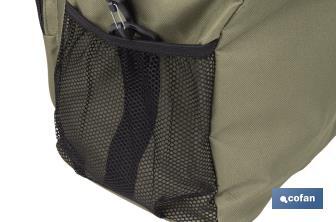 Bolsa térmica | Nevera portátil para alimentos | Correa ajustable | Adecuada para pícnic, playa, oficina, viaje | Color: verde y beige | Medidas: 35 x 25 x 27,5 cm - Cofan